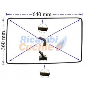 guarnizione forno 4 lati  4 lunette e 2 ganci centrali