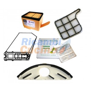 kit folletto vk135 composto da filtro hepa + griglia motore + profumatori + 6 sacchi filtro + sottospazzola