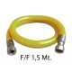 TUBO FLESSIBILE F/F 1/2" DA 1 METRO E MEZZO I GIG 7129/92 DM21/04/1993 UNI CIG 9891/1998 EN 14800