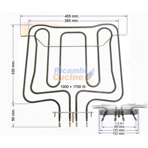 Resistenza per Forno Smeg Doppia 1000 + 1700 W
