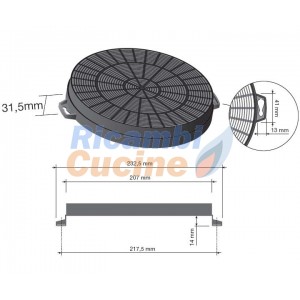 filtro circolare per cappa zanussi